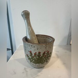 Vintage Takahashi Mortar & Pestle Salt Glaze Stoneware Pottery